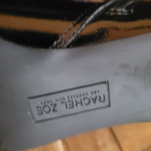 Rachel Zoe Black Patent Leather-Look High Heel Ankle Boots Size 9.5M - Picture 6 of 7